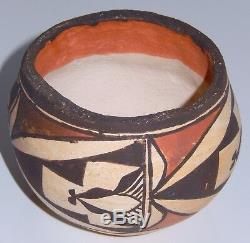 Vintage Native American Acoma Pottery Vase Pot Olla Polychrome 4 Panel Small