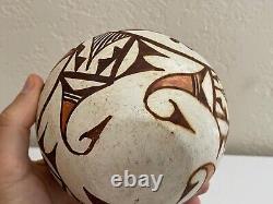 Vintage Native American Acoma Pueblo Pottery Bowl with Geometric / Abstract Design