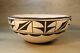 Vintage Native American Art Pottery Acoma Pueblo Black on White Hand Coiled Bowl