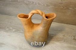 Vintage Native American Art Pottery Taos Pueblo Micaceous Clay Wedding Vase