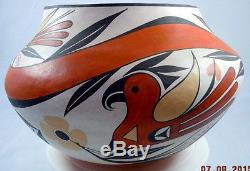 Vintage Native American Handmade Acoma Pottery Shyatesa White Dove