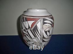 Vintage Native American Indian Hopi Pottery Joy Navasie Frog Woman Vase 7 3/4