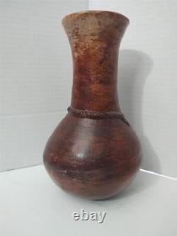 Vintage Native American Navajo Pinch Pottery Corn Vase Signed S. M