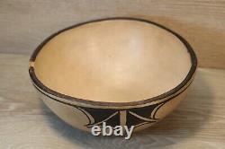 Vintage Native American Pottery Hand Coiled Santo Domingo Pueblo Polychrome Bowl