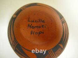 Vintage Native American Pottery Hopi Signed Lucille Namoki Bowl