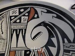 Vintage Native American Southwest Pottery Bowl Signed RC TaLashie 1980's 90's
