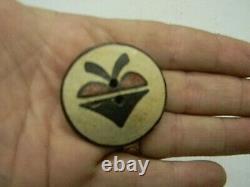 Vintage Native American Zia Pueblo Pottery Button Two hole 1.75