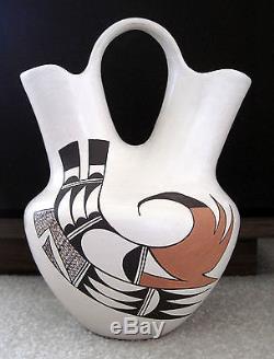 Vintage Native American pottery, Hopi wedding vase by Fawn, Eunice Navasie