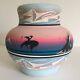 Vintage Navajo Native American Signed Pink Mesa Sunset Hand Painted Pottery Vase