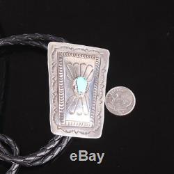 Vintage Navajo turquoise sterling silver. 925 Bolo Tie old pawn