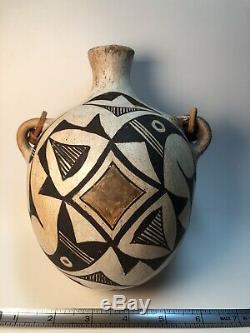 Vintage Old! Acoma New Mexico Poly Chrome Canteen Native American Prob 1900s