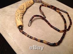 Vintage SANTO DOMINGO PUEBLO Heishi bead POTTERY BEAD NECKLACE Native American