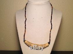 Vintage SANTO DOMINGO PUEBLO Heishi bead POTTERY BEAD NECKLACE Native American