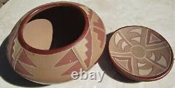 Vintage Signed 40s 50s San Juan Pueblo Native American Pottery Bowl And Plate