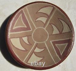 Vintage Signed 40s 50s San Juan Pueblo Native American Pottery Bowl And Plate