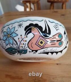 Vintage Signed Genevieve Golsh Native American Pueblo Pottery Bowl