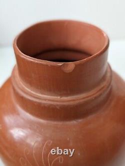 Vintage Studio Art Pottery Native American Terracotta Vase Signed Mandette