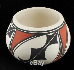 Vintage Tigua Indian Pueblo Irene Native American Pottery Bowl Mouth Teeth