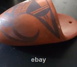 Vintage Viola Howato Hopi Redware Pottery Matchstick Pocket 5.5 Native American