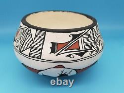 Vintage Zuni Pottery Heartline Deer Pot By DUTUKEWA 7 x 4 3/4