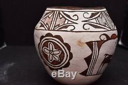 Vintage Zuni Pueblo Seed Pot Pictorial Pottery 6 atq Native american Olla jar