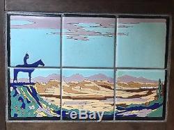 Vintage california Taylor tile table Native American Horseman Southwest