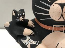 Vtg Herrera Storyteller Pottery Cat Kitten COCHITI Figure Native American Indian