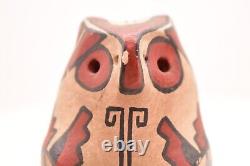 Vtg Native American Jemez Pueblo Figural Indian Owl Pottery Statue Sculpture Pot