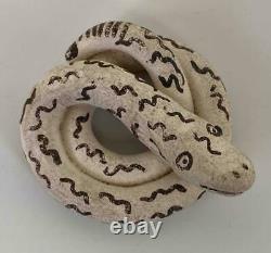 Vtg Native American Lucy M. Lewis Acoma NM Pottery Miniature Signed Coiled Snake