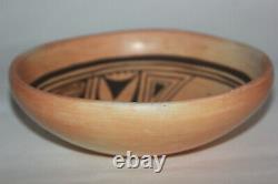 Vtg Pottery Annette Silas Hopi Tewa Large Native American Pottery Bowl, Signed