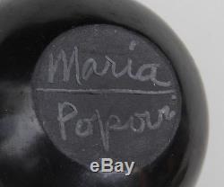 WOW 2 Rare Native American San Ildefonso Blackware Maria & Popovi Pottery Pieces