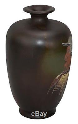 Weller Pottery Dickens Ware 1901 Native American Chief Broken Arm Vase (Burgess)