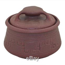 Weller Pottery Fru Russet Native American Design Covered Bowl (Rhead)