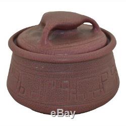 Weller Pottery Fru Russet Native American Design Covered Bowl (Rhead)