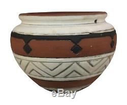 Weller Pottery Souevo Native American Design Hanging Basket