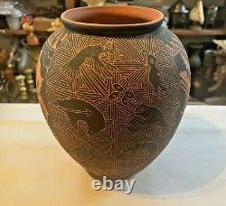 Wonderful Native American Kokopelli Acoma Pottery Vase, 10 by Poncho