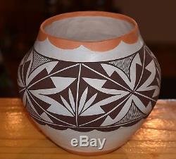 Wonderful Older Polychrome Handcoiled Acoma Pueblo Bowl! Free Shipping