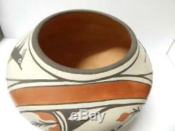 XTRA LARGE VINTAGE ZIA INDIAN POTTERY HAND COILED JAR OLLA POT by RUBY PANANA