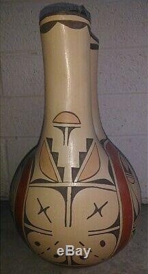 ZIA Pueblo Native American Pottery Large Polychrome Wedding Vase Ruby Panana