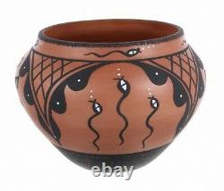 ZUNI Pueblo NM 6.25 FINE Polychrome Olla Pottery Native American Designs Signed