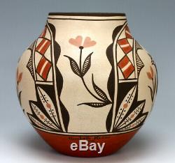 Zia Pueblo Native American Indian Pottery Bird Olla Elizabeth Medina