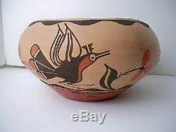 Zia Pueblo Native American Indian Pottery Large Bowl Reyes Pino Medina