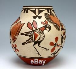 Zia Pueblo Native American Indian Pottery Olla Marcellus & Elizabeth Medina