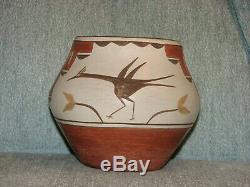 Zia Pueblo Roadrunner Polychrome Jar sgnd Eusebia Shije Native American Pottery