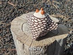Zuni Handmade Pottery Signed Gchachu Owl Authentic Native American Ceramic